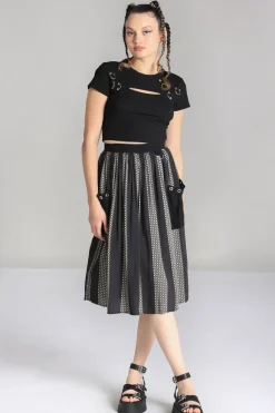 Hell Bunny Lita Skirt Black/Grey Discount