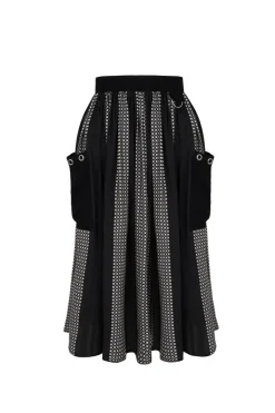 Hell Bunny Lita Skirt Black/Grey Discount