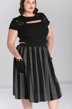 Hell Bunny Lita Skirt Black/Grey Discount