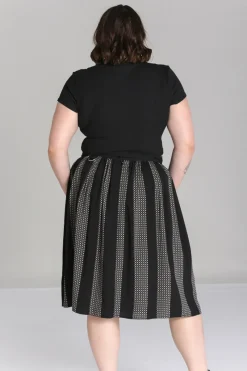 Hell Bunny Lita Skirt Black/Grey Discount
