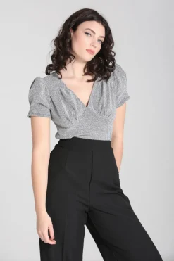 Hell Bunny Loco-Motion Top Silver Online