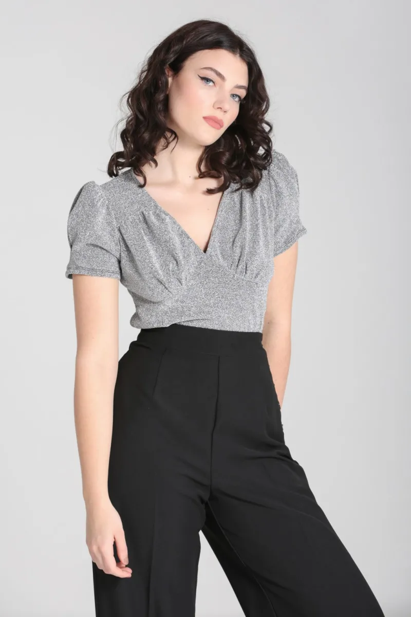 Hell Bunny Loco-Motion Top Silver Online