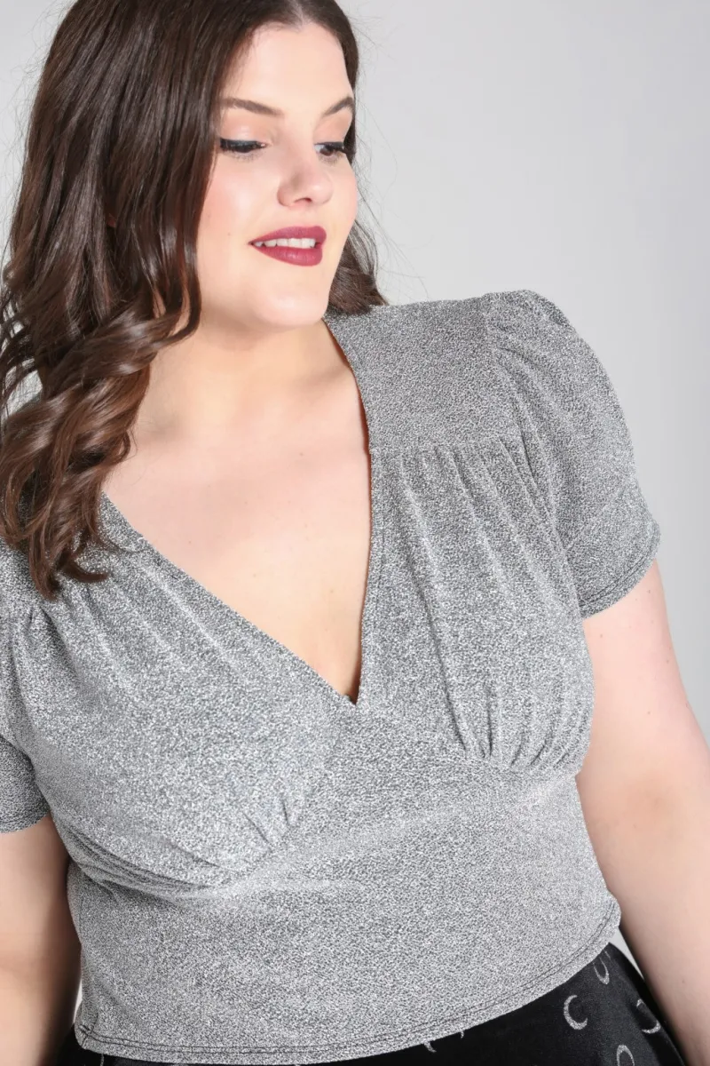 Hell Bunny Loco-Motion Top Silver Online