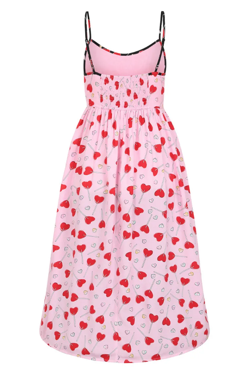 Hell Bunny Lollies Maxi Dress Pink New