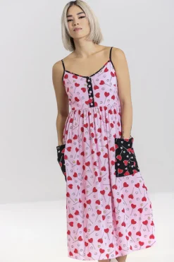 Hell Bunny Lollies Maxi Dress Pink New