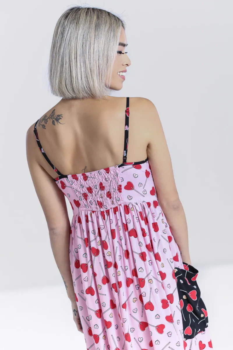 Hell Bunny Lollies Maxi Dress Pink New