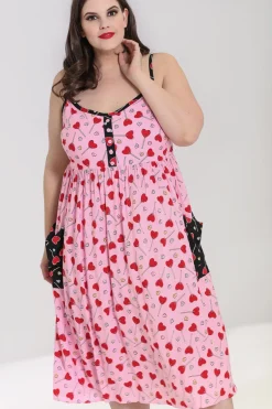 Hell Bunny Lollies Maxi Dress Pink New