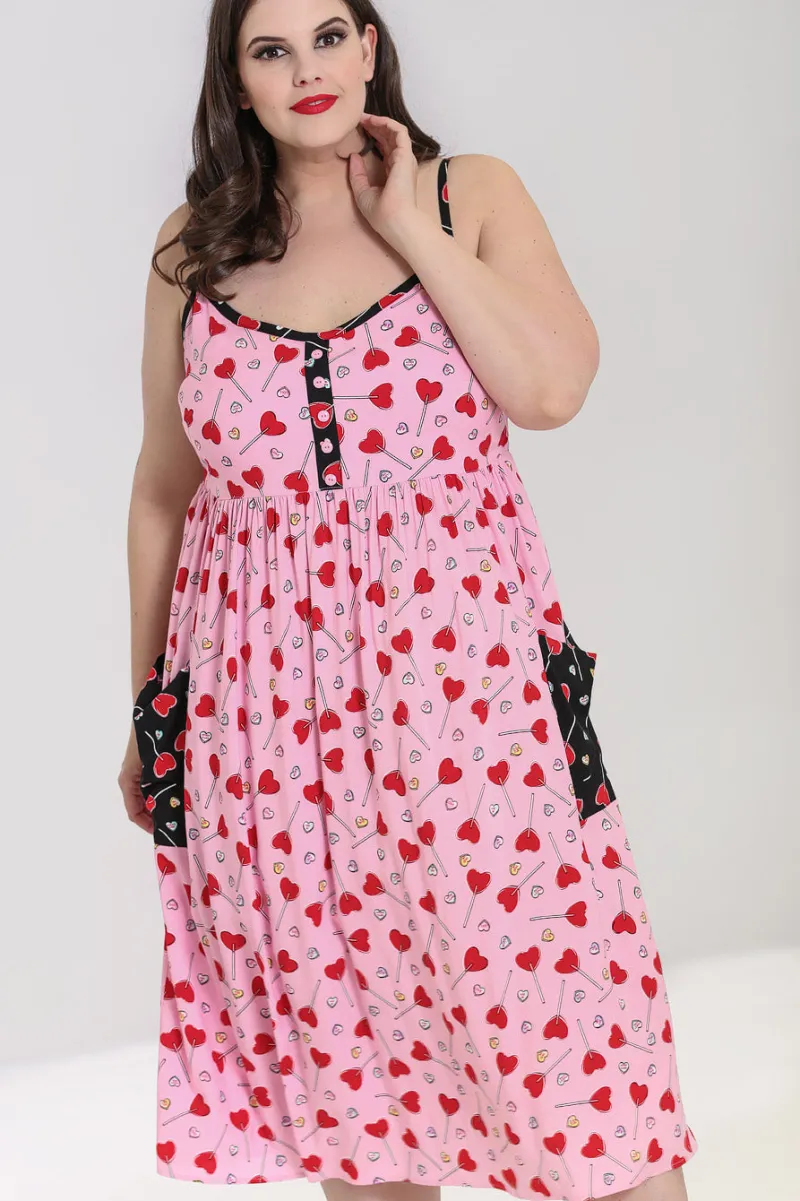 Hell Bunny Lollies Maxi Dress Pink New