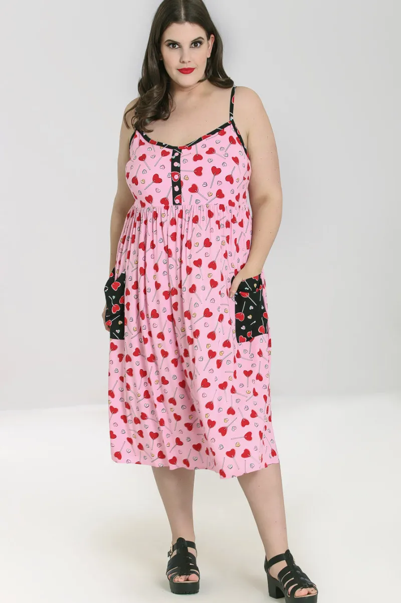 Hell Bunny Lollies Maxi Dress Pink New