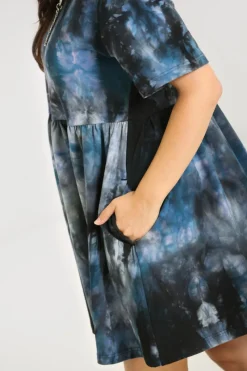 Hell Bunny Lost Mini Dress Navy Sale