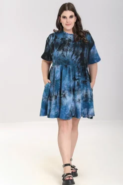 Hell Bunny Lost Mini Dress Navy Sale