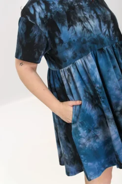 Hell Bunny Lost Mini Dress Navy Sale