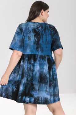 Hell Bunny Lost Mini Dress Navy Sale