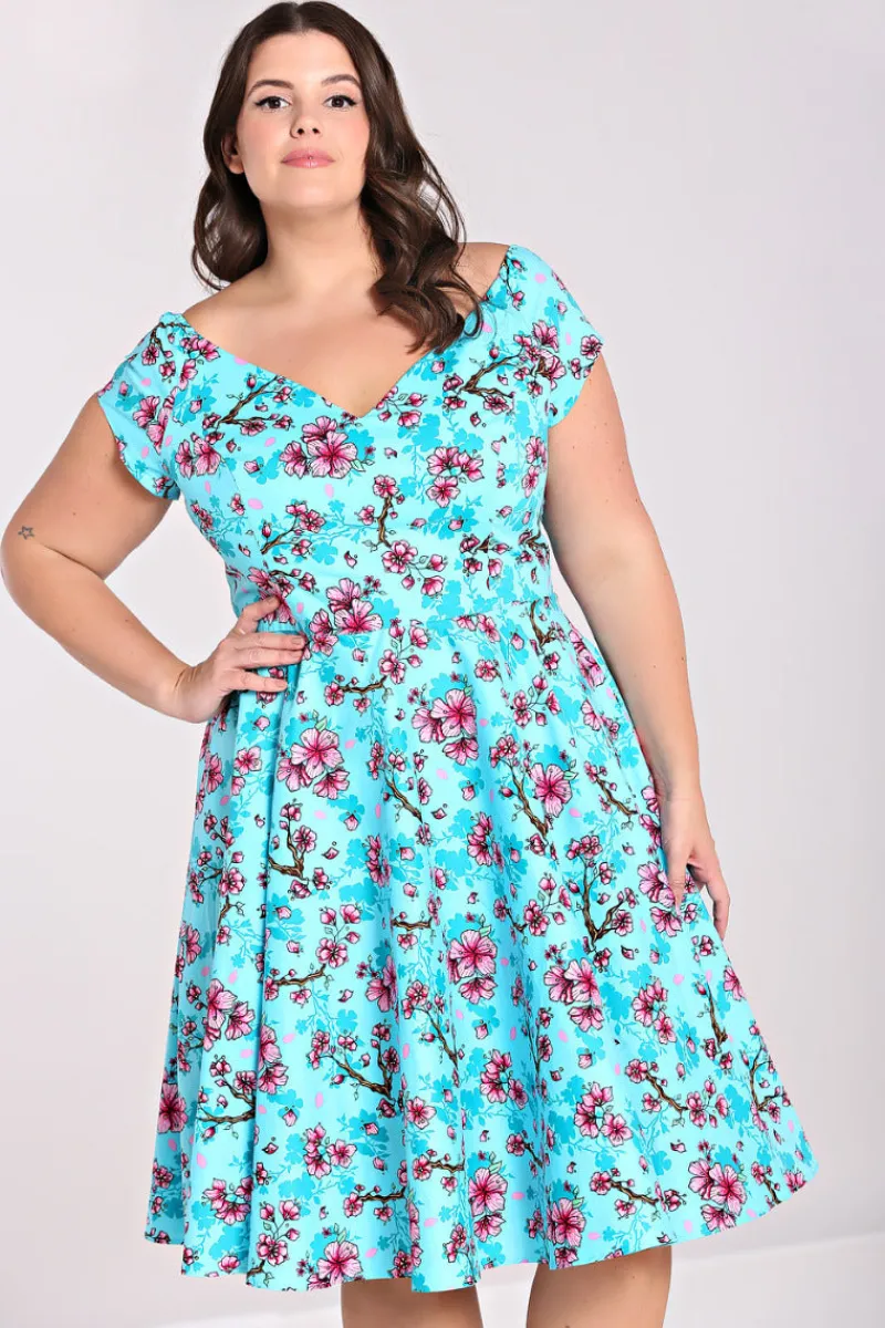 Hell Bunny Louella Dress Aqua Online