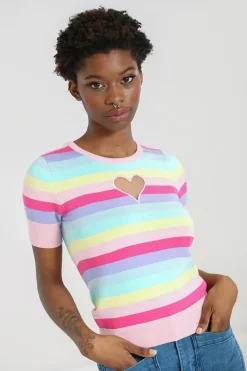 Hell Bunny Love Heart Top MultiColour Hot