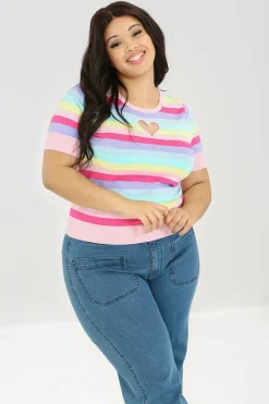 Hell Bunny Love Heart Top MultiColour Hot