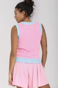 Hell Bunny Love Nope Vest Pink Discount