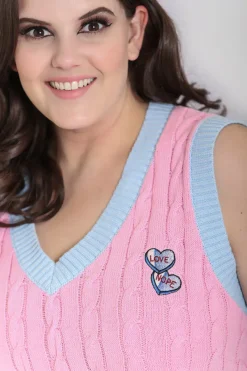 Hell Bunny Love Nope Vest Pink Discount