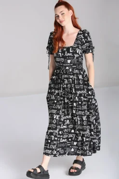 Hell Bunny Love Yourself Maxi Dress Black Discount