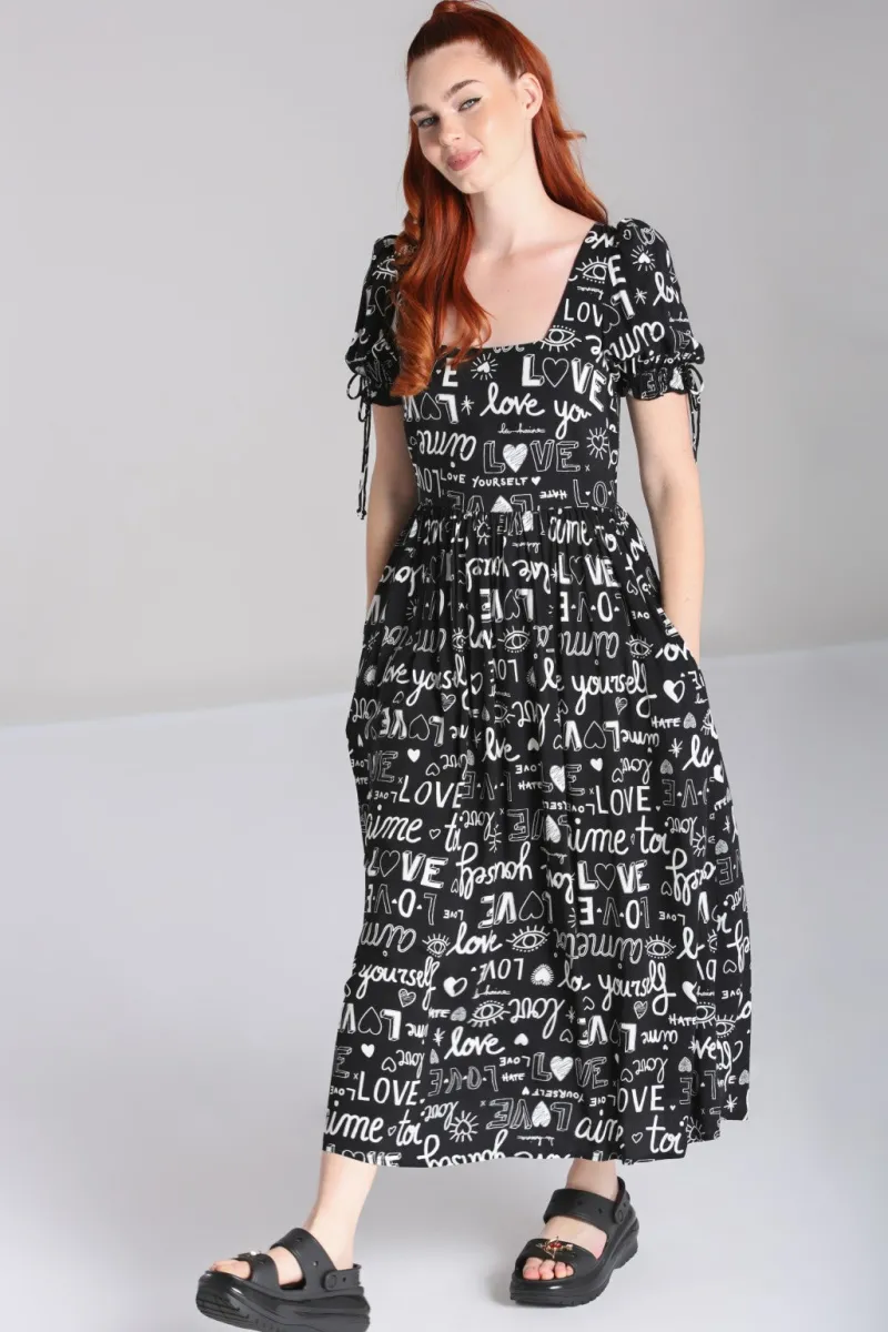 Hell Bunny Love Yourself Maxi Dress Black Discount
