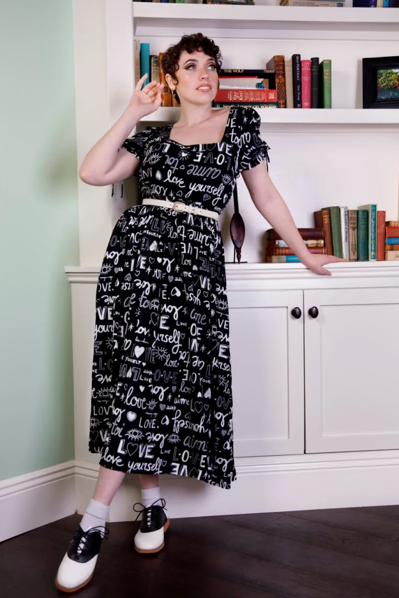 Hell Bunny Love Yourself Maxi Dress Black Discount