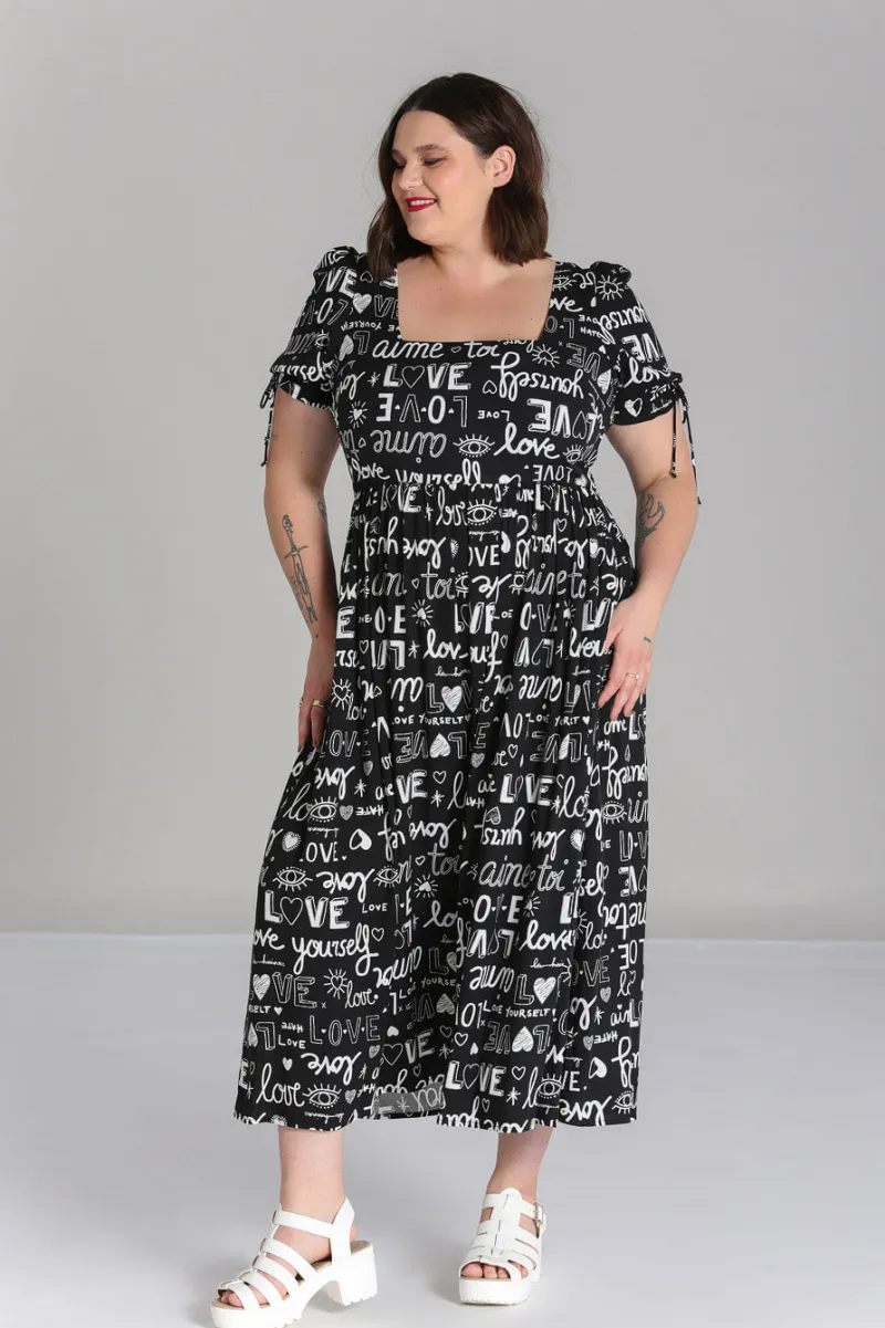Hell Bunny Love Yourself Maxi Dress Black Discount