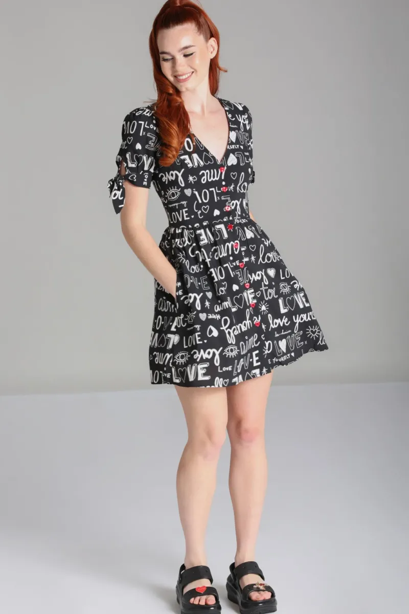 Hell Bunny Love Yourself Mini Dress Black Sale