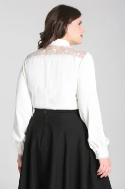 Hell Bunny Lucille Blouse Ivory Best