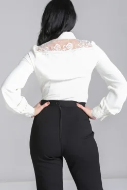 Hell Bunny Lucille Blouse Ivory Best