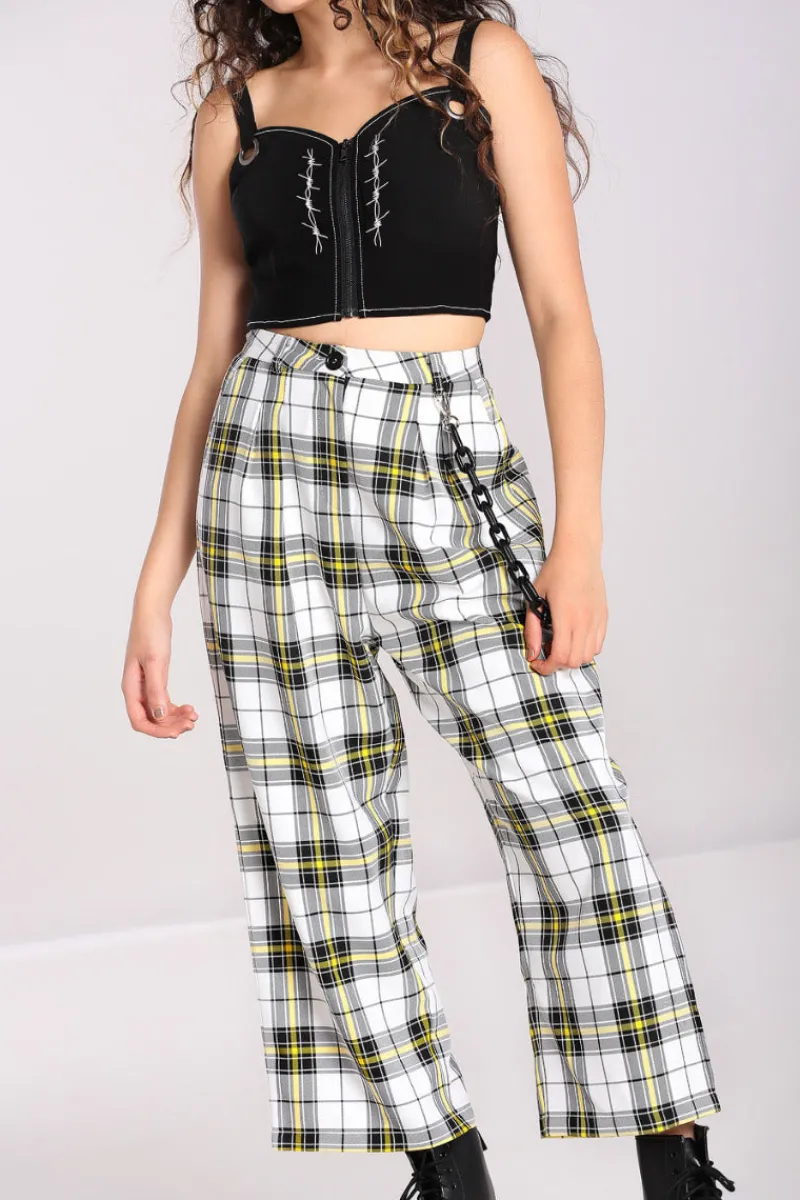 Hell Bunny Ludi Trousers White Outlet