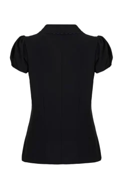 Hell Bunny Maddy Blouse Black Hot