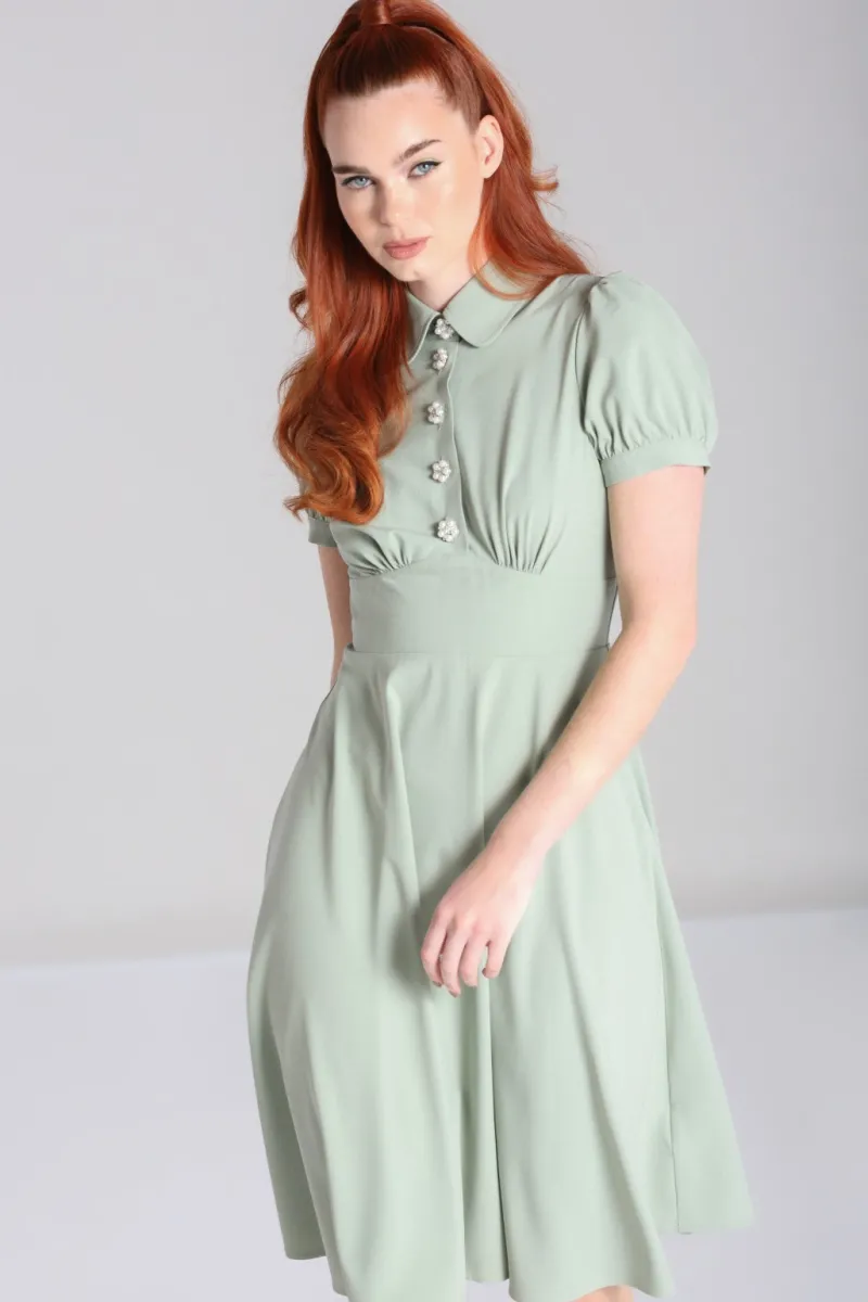 Hell Bunny Maddy Dress Green Outlet