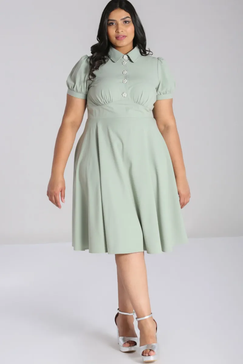 Hell Bunny Maddy Dress Green Outlet