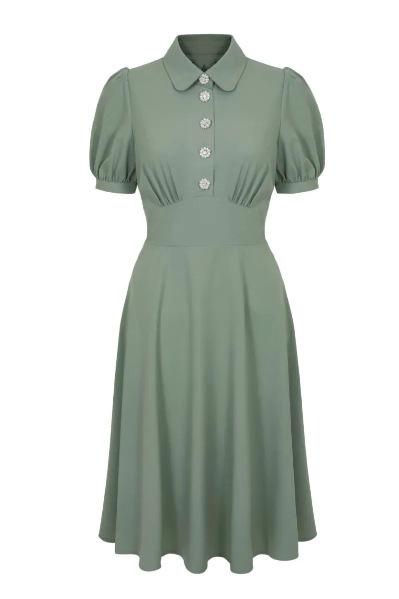 Hell Bunny Maddy Dress Green Outlet