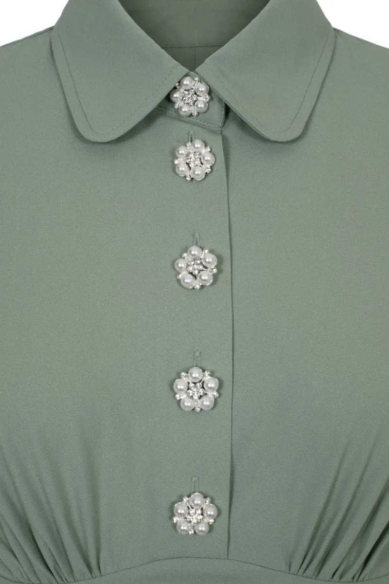 Hell Bunny Maddy Dress Green Outlet