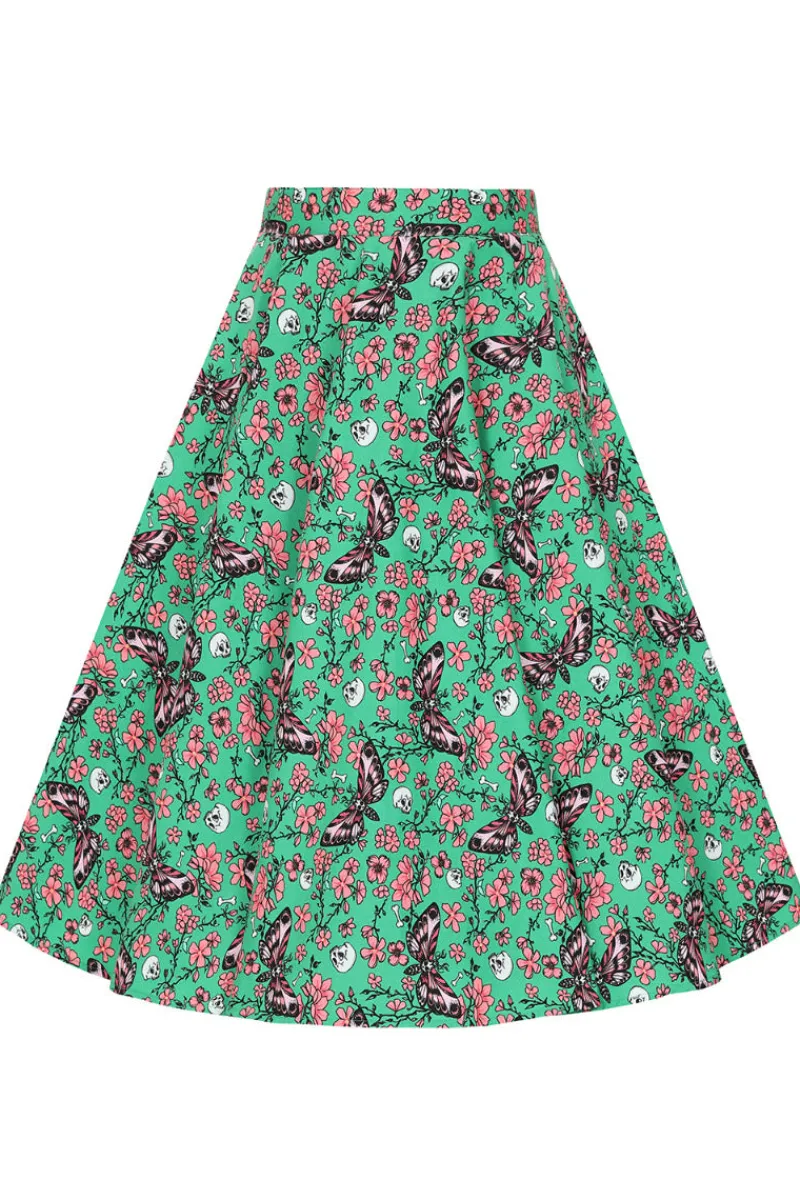 Hell Bunny Madilynn 50's Skirt Green Online