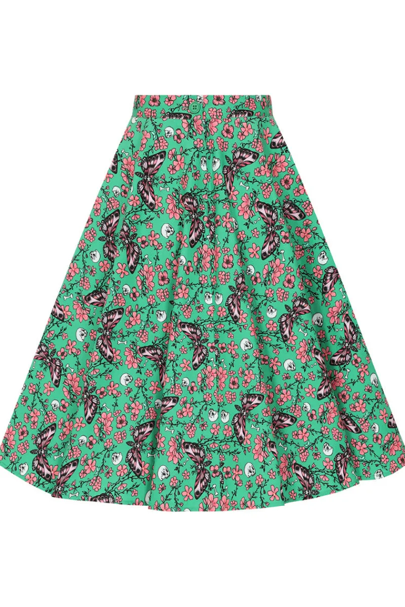 Hell Bunny Madilynn 50's Skirt Green Online