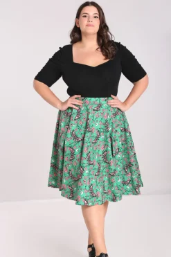 Hell Bunny Madilynn 50's Skirt Green Online
