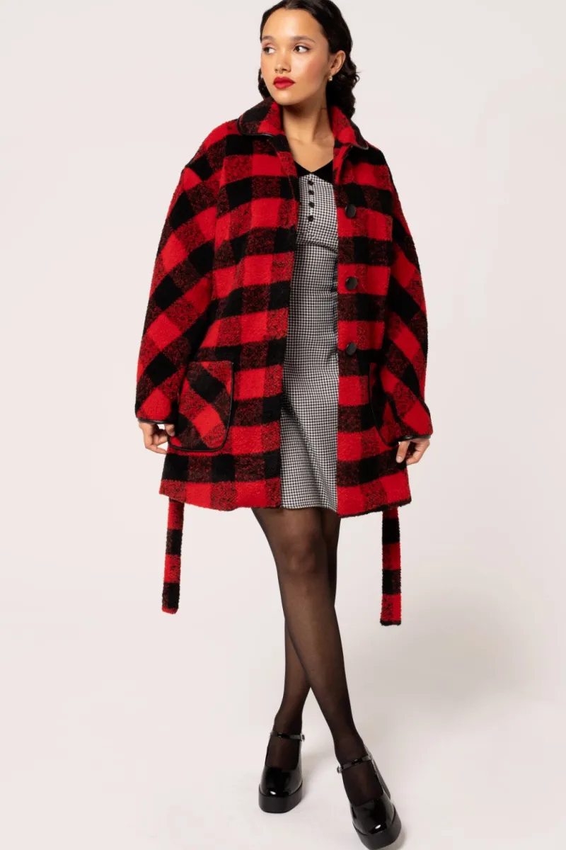 Hell Bunny Manhattan Coat Black/Red Online