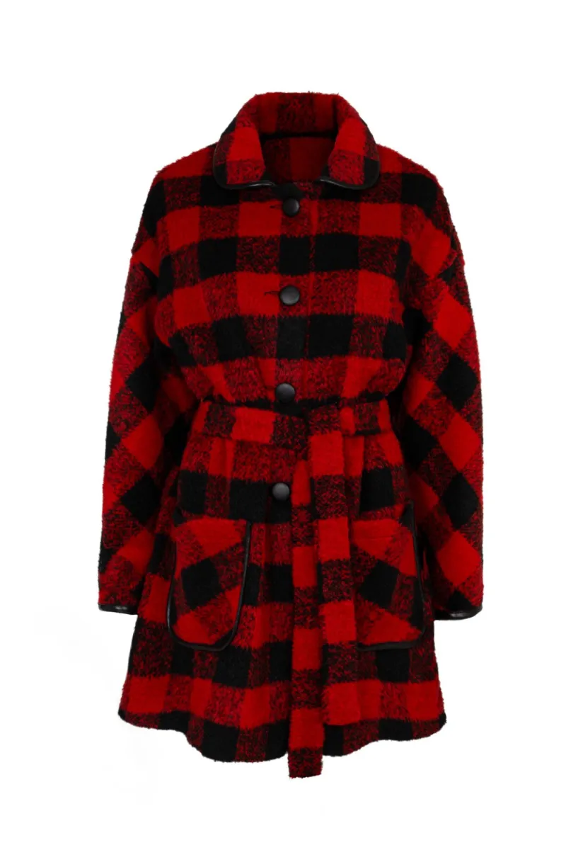 Hell Bunny Manhattan Coat Black/Red Online