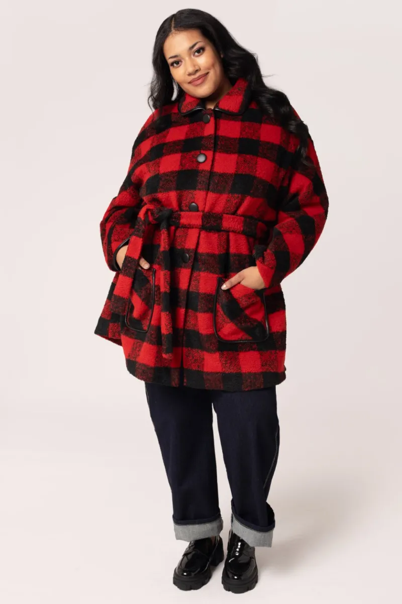 Hell Bunny Manhattan Coat Black/Red Online