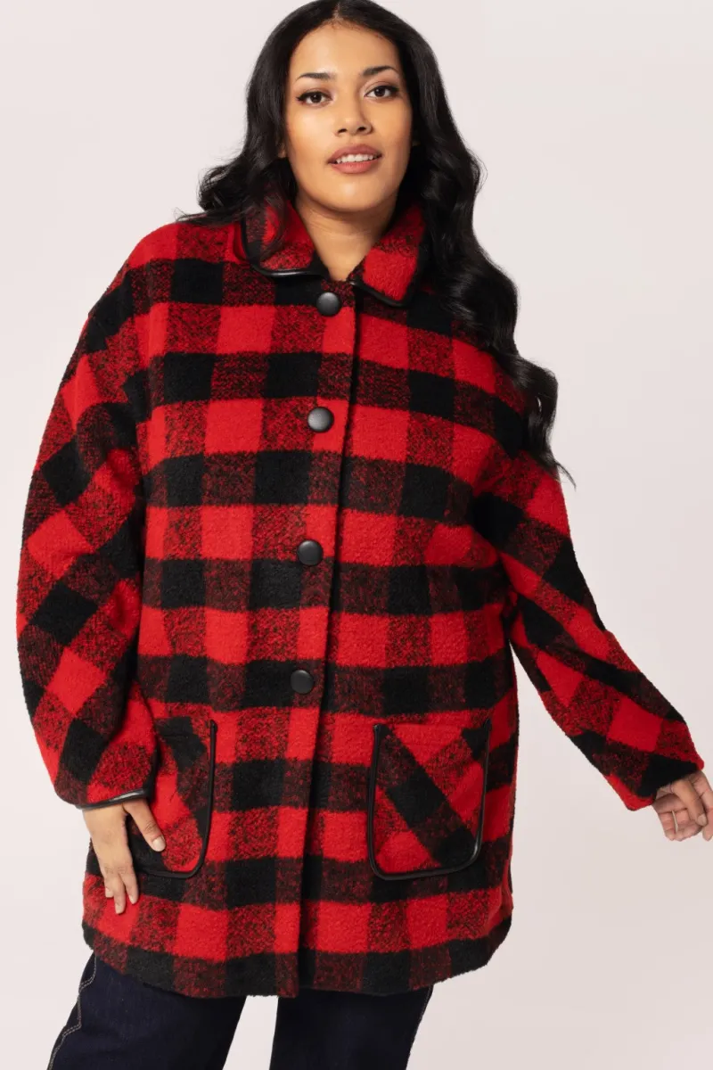 Hell Bunny Manhattan Coat Black/Red Online