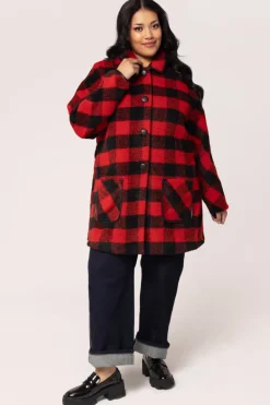 Hell Bunny Manhattan Coat Black/Red Online