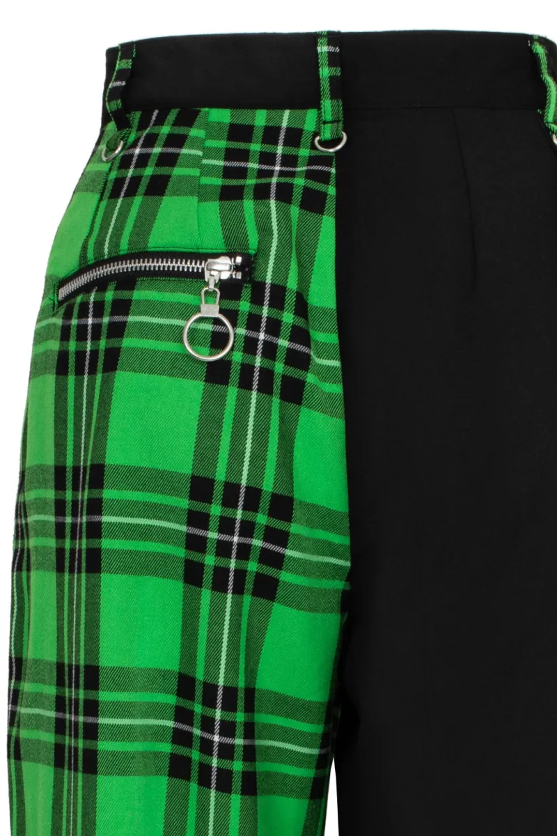 Hell Bunny Mason Tousers Green Hot