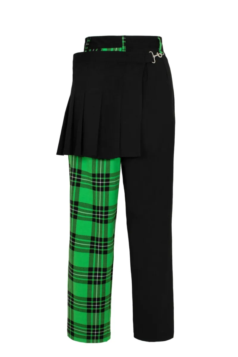 Hell Bunny Mason Tousers Green Hot