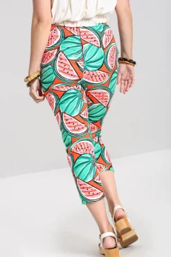 Hell Bunny Melonie Cigarette Trousers Orange Online