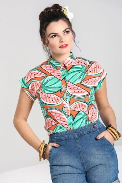 Hell Bunny Melonie Shirt Orange Best