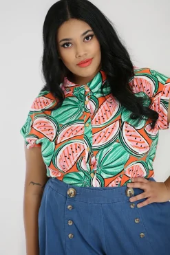 Hell Bunny Melonie Shirt Orange Best