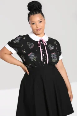 Hell Bunny Merry Blouse Black