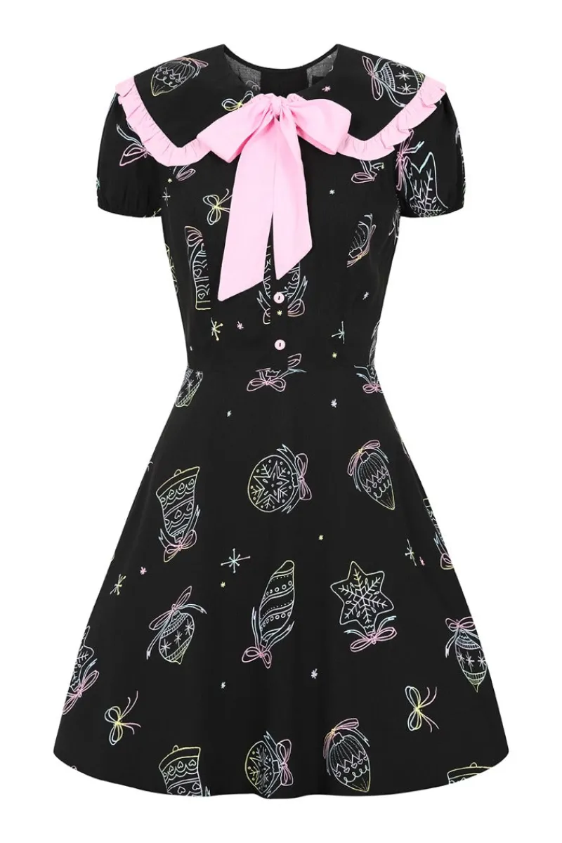 Hell Bunny Merry Mini Dress Black Discount